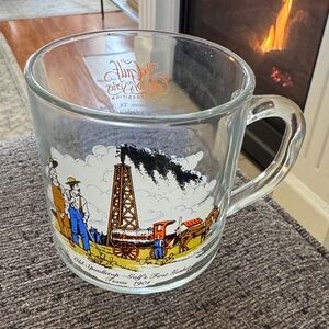 Vintage Old Spindletop First Gusher Texas 1901 Gulf Collectors Series Glass Mug